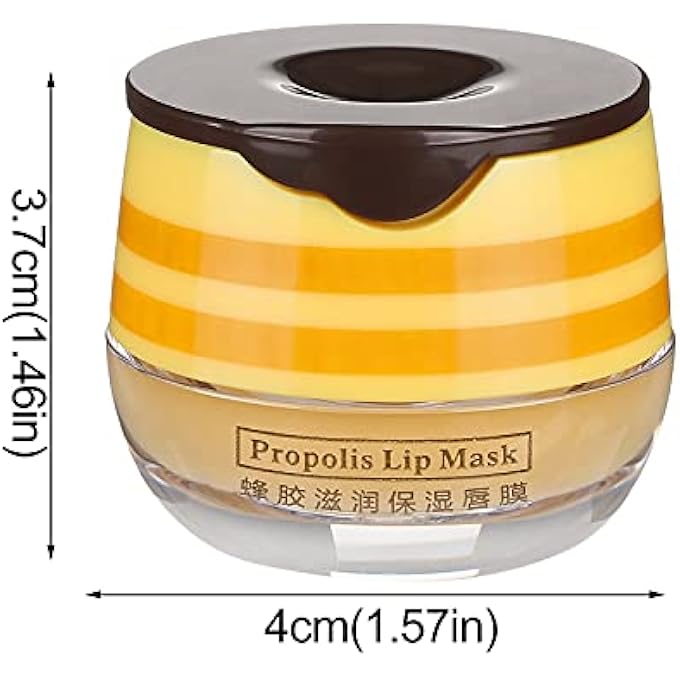TJMR LIP MASK,HONEY LIP MASK,PROPOLIS MOISTURIZING LIP BALM NOURISHING ANTI-WRINKLE LIP CARE, HYDRATE & PLUMP DRY, CHAPPED LIPS PASTE LIP PLUMPING OUTDOOR CHILDREN TREAT LIP BALM (YELLOW, ONE SIZE) - Image 2